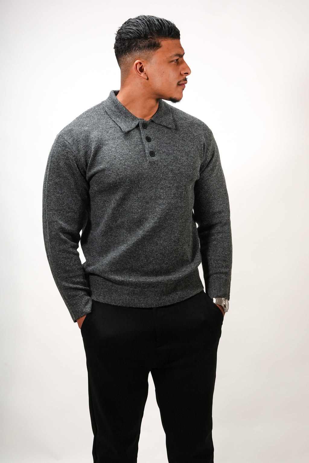Pull en maille ILYBR Core – Gris