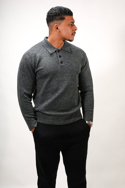 Pull en maille ILYBR Core – Gris