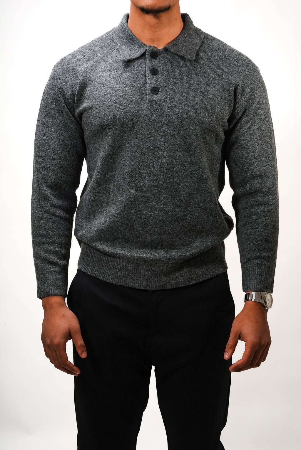 Pull en maille ILYBR Core – Gris
